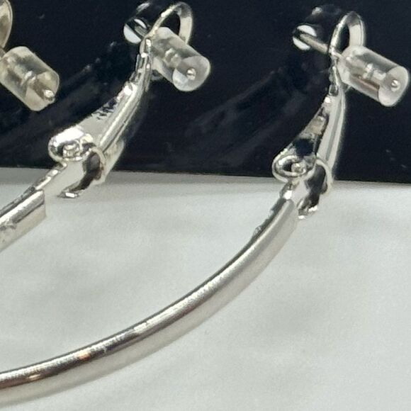Variety 6 Pair Silver Tone Multi Stud And Hoop Earrings 1.75 - 2.5 inch - Picture 5 of 5
